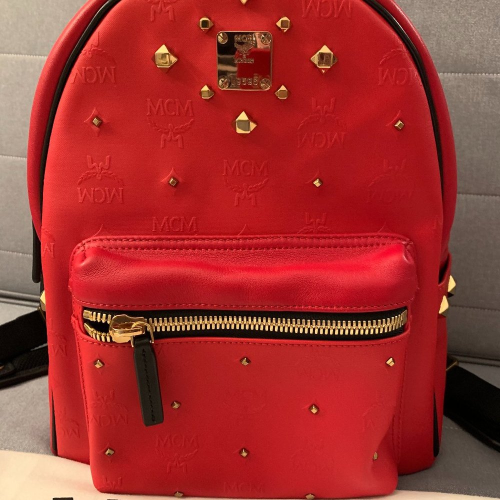 Authentic Mcm Odeon Stark Red Backpack - image 5